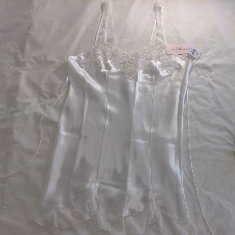Linea Donatella Short nightgown/slip White SzL NWT